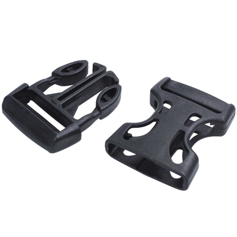 4 Kẹp khóa tháo nhanh mặt nhựa cho dây đeo vải 25mm màu đen