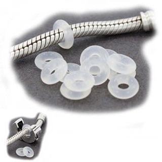 Set 100 vòng cao su silicon dùng để làm nút chặn xâu chuỗi hạt có thể dùng với kẹp khóa nối làm trang sức thủ công DIY