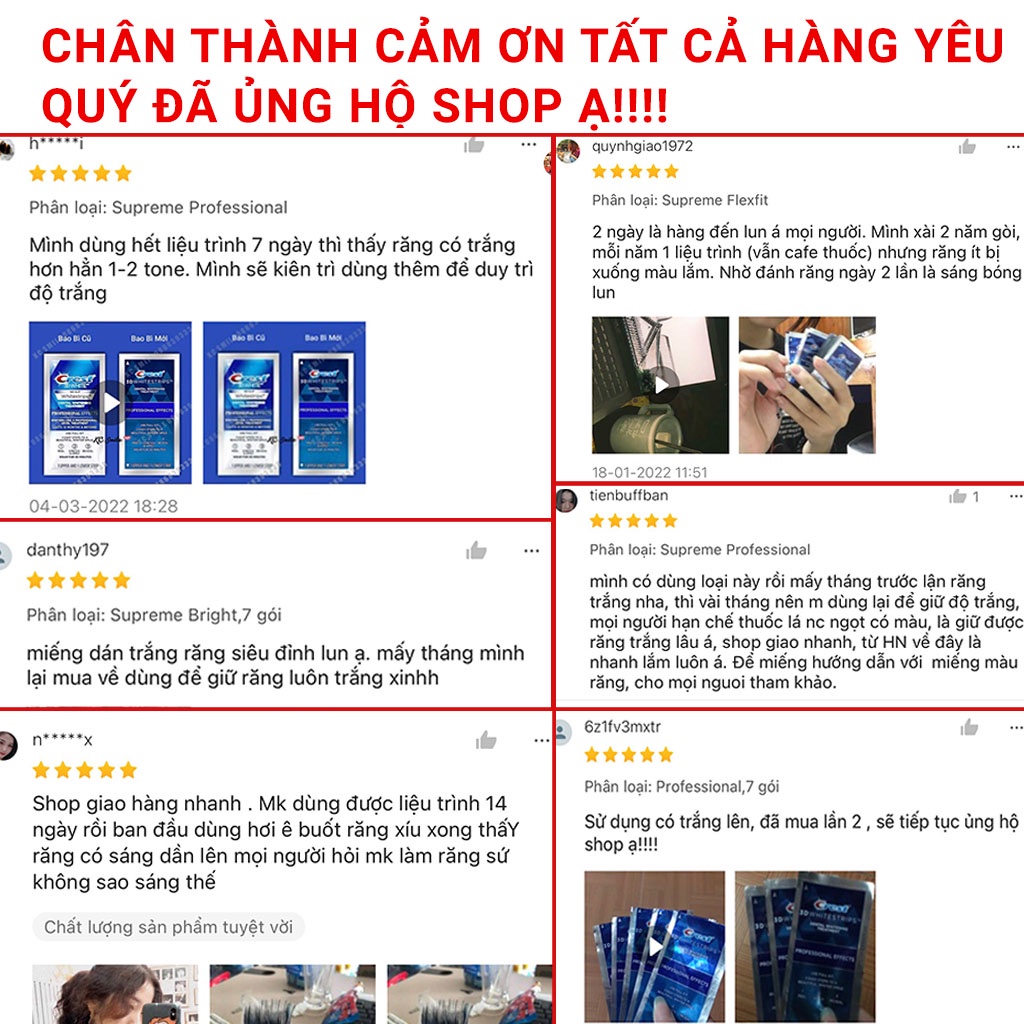 Miếng dán trắng răng Crest 3D White 1 Hour Express - Làm trắng răng cấp tốc nhanh chóng bền màu