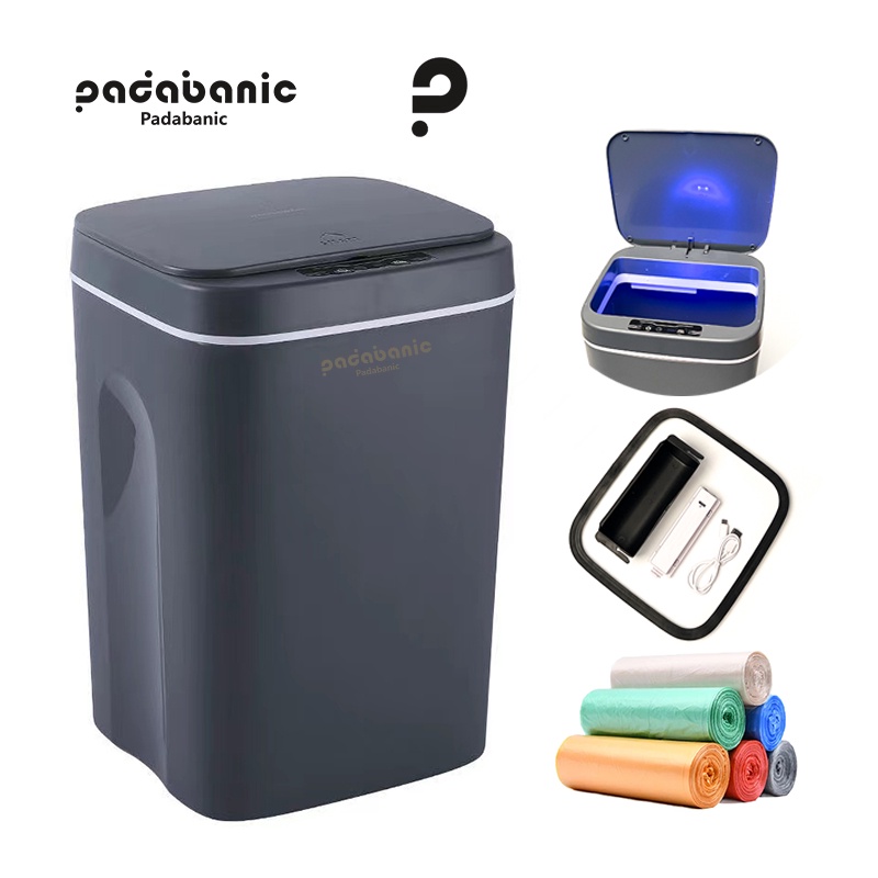 Ảnh Thùng rác thông minh Padabanic 16L , 14L cảm ứng tự động đóng mở tiện lợi sang trọng , hợp vệ sinh 2