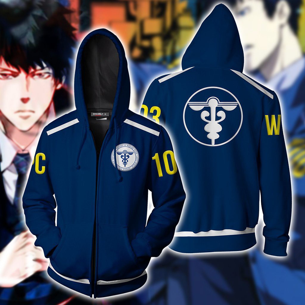 Áo Hoodie có dây kéo Psycho-Pass Áo khoác in 3D Áo len thời trang Áo khoác ngoài