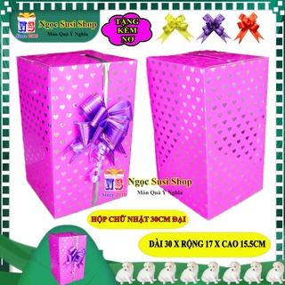 [BAO ĐẸP] HỘP QUÀ CHỮ NHẬT GIẤY KIẾNG SIZE ĐẠI 30CM + TẶNG KÈM NƠ 3CM - HỘP GÓI QUÀ GIẤY KIẾNG QUÁ ĐẸP