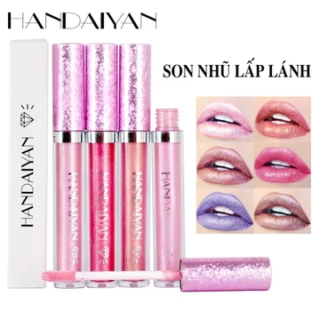 Son Tint Bóng Nội Địa Trung Handaiyan Nhiều Màu Có Nhũ Lấp Lánh Cho Đôi Môi Căng Mọng Cá Tính Cao Cấp Chính Hãng E1