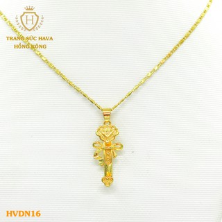 Dây Chuyền, Vòng Cổ Nữ Mặt Trơn Cách Điệu Xi Mạ Vàng Non Cao Cấp - Trang Sức Hava Hong Kong - HVDN16