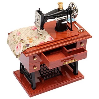 Máy may Treadle Hộp nhạc, Quà tặng âm nhạc cổ điển Đồ chơi giáo dục Trang trí nội thất Mô hình thời trang