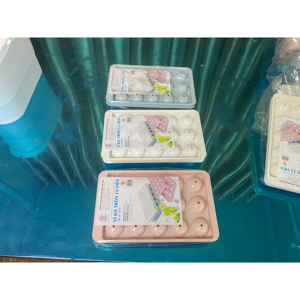 Khay Đá Khuôn Đá Khuôn Làm Thạch Vỉ 15 Viên Dang Tròn Có Nắp Đậy An Toàn Tiện Lợi aladanh-net-vn