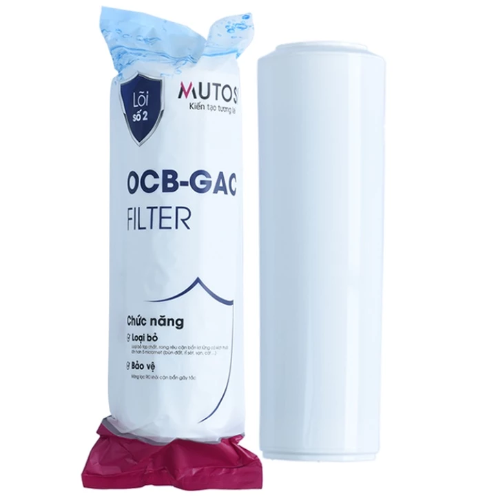Bộ 3 Lõi lọc nước Mutosi 10 inch số 1 2 3 ( PP5 - GAC - PP1) chính hãng dùng cho máy lọc nước RO – 6