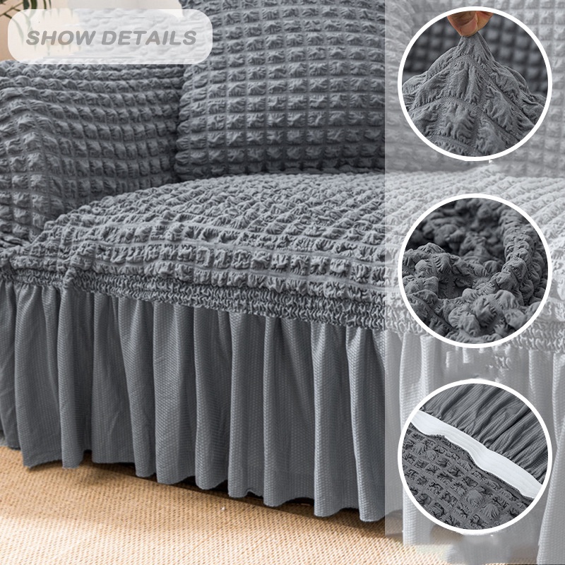 Bọc Ghế Sofa,1 / 2 / 3 / 4 Chỗ Ngồi,Vệ Đệm Ghế Sofa Vải Thun Mại Co Giãn, Màu Trơn Sang Trọng Tự Bọc Tại Nhà Sofa Decor