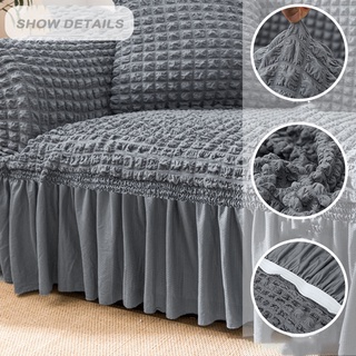 Vỏ ghế sofa Seersucker đàn hồi bọc ghế sofa trơn bọc Áp dụng phổ biến trong tất cả các mùa 1/2/3 chỗ ngồi