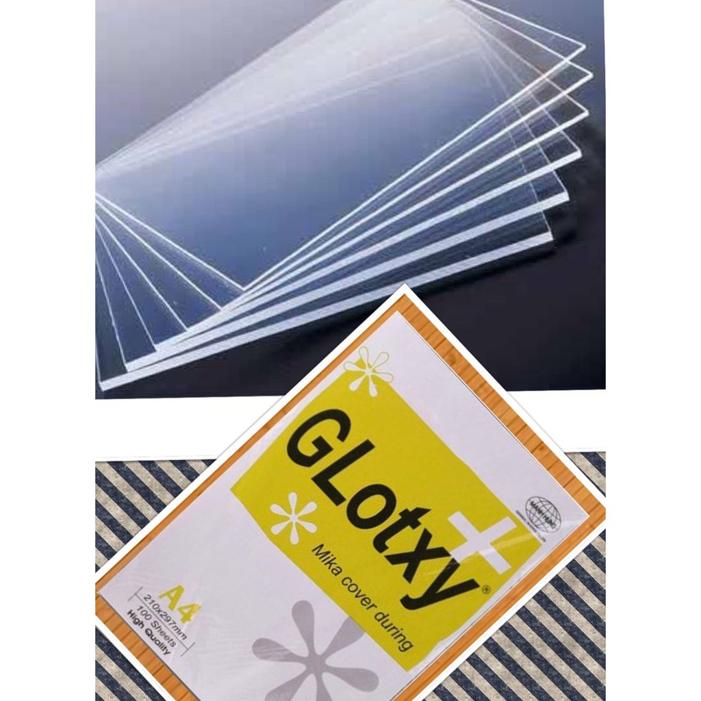 Bìa bóng kính Mica trong suốt Glotxy loại trung (100 tờ) | Shopee Việt Nam