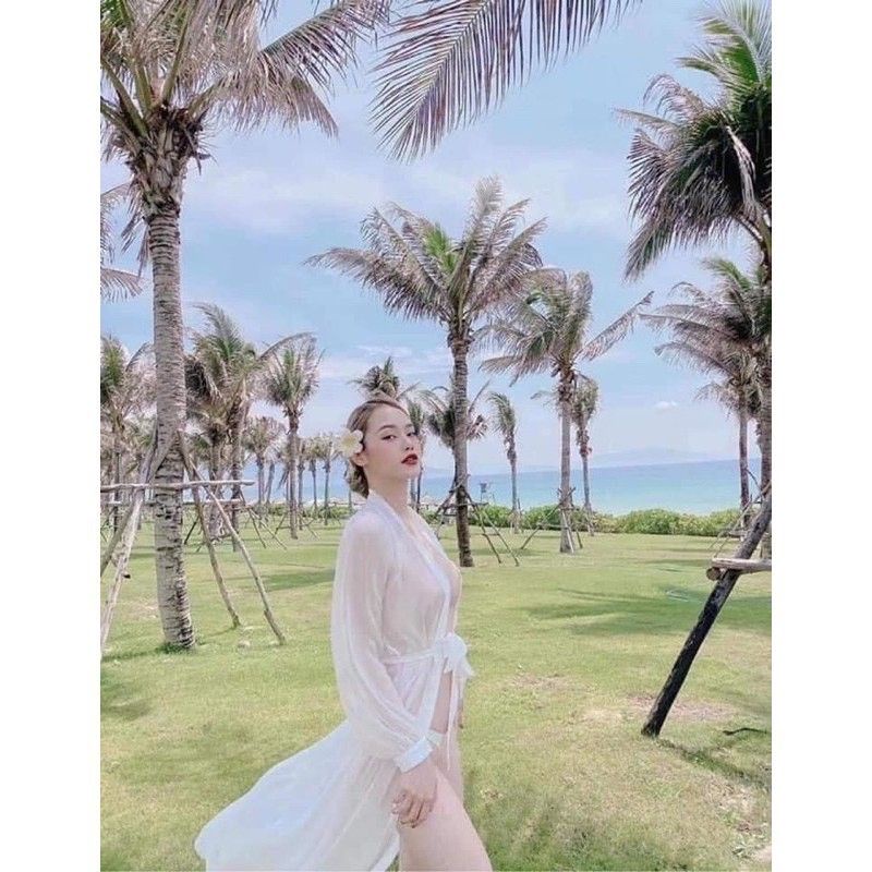 Bikini Đồ Bơi Áo Choàng Đi Biển Đen Trắng – Thời Trang Biển
