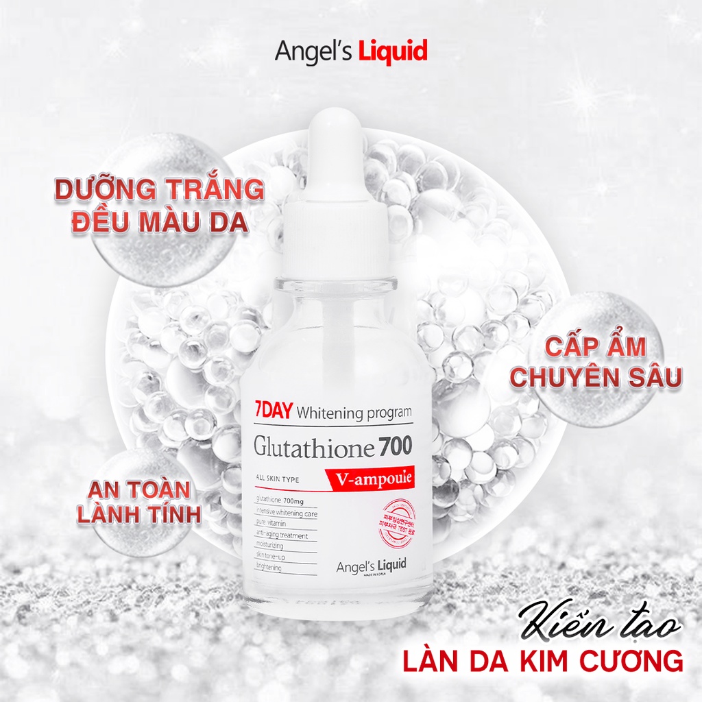 Mô tả Serum Dưỡng Trắng Da, Cấp Ẩm Đa Tầng Angel's Liquid Glutathione 700mg + 5% HA 7Day Whitening Program 30ml - 3