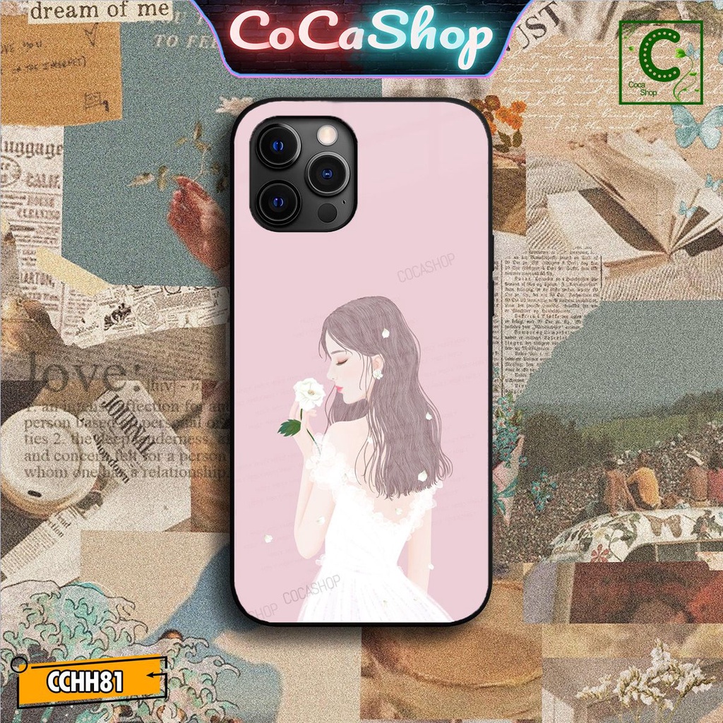 Ốp lưng iphone mặt kính mặt sáng bóng in hình cực đẹp, siêu bền - Cô dâu mặc váy trắng xinh đẹp lộng lẫy