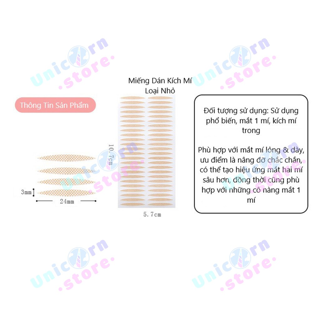 Combo 10 Miếng Dán Kích Mí Vô Hình Dạng Lưới Theo Tờ ( 48 miếng ) Tặng Kèm Cây Kích Mí