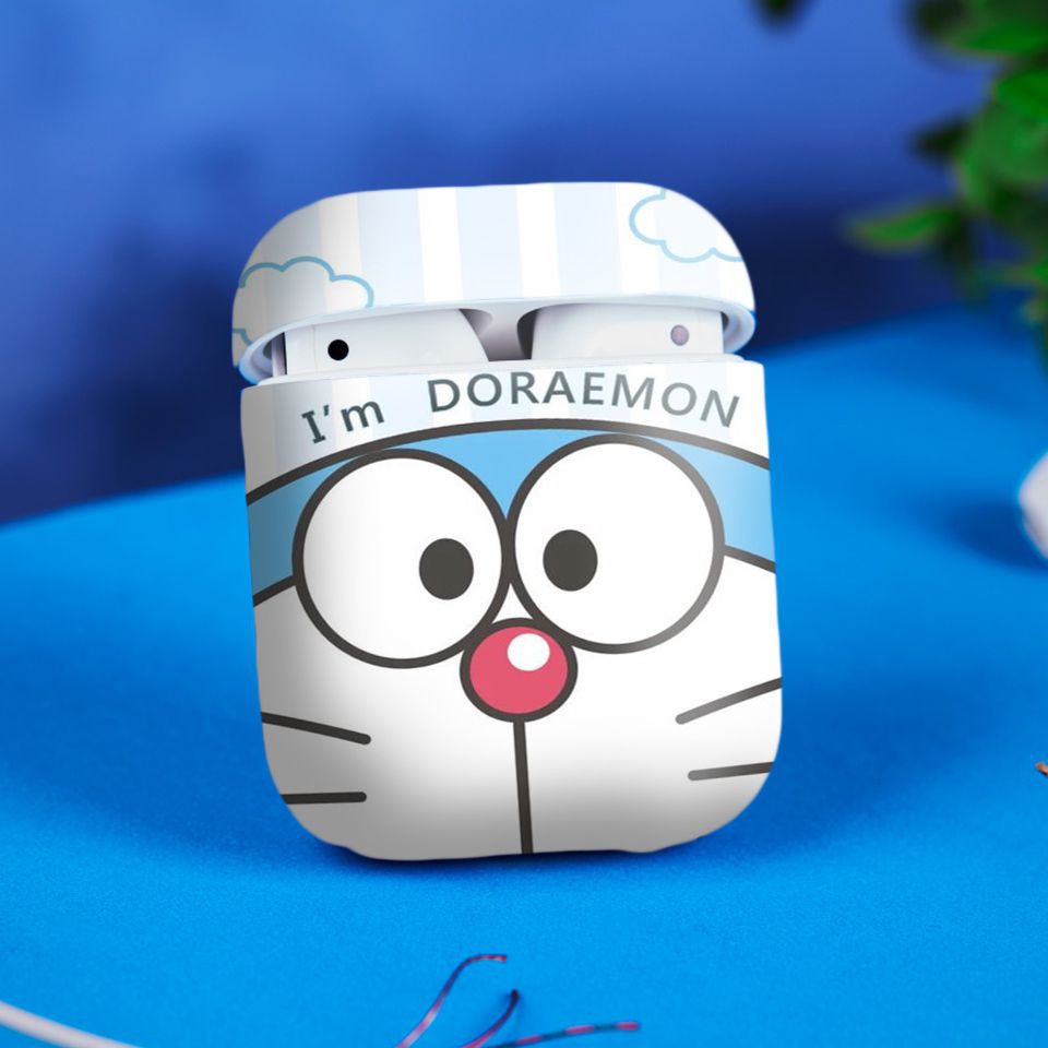 Miếng dán skin cho AirPods in hình Doremon - Dor019 (AirPods 1, 2, 3, Pro, i12)