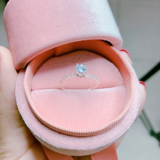 nhẫn đá nhỏ xinh dáng cao bạc ta nguyên chất - Bạc LOPA