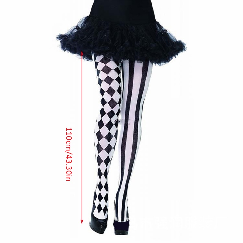 Dasbsug Halloween Nữ Đảng Cosplay Quần Checkered Kim Cương Kẻ Sọc In Chiều Dài Toàn Bộ Quần Chú Hề Trang Phục S