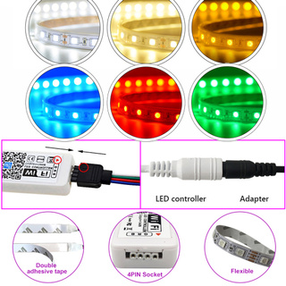 Đèn Led Dải RGB 5050 Chống Nước Linh Hoạt Ruy Băng DC 12V 5050SMD Wifi Băng Diode Phòng Ngủ Trang Trí Tiệc Đèn Led