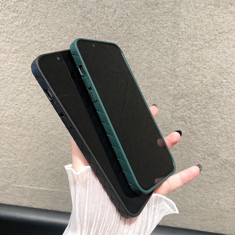 Ốp Điện Thoại Silicon Mềm Vân Đan Lưới Thoáng Khí Màu Trơn Cho iPhone 13 11 12 Pro Max