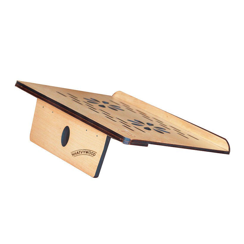 Kệ laptop thông minh có thể gấp gọn vào balô mang đi, kệ để laptop, giá kê đỡ laptop để bàn bằng gỗ Nhatvywood NVLP 03