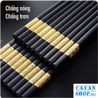 Bộ 10 Đôi Đũa Hợp Kim Mạ Vàng Hàn Quốc-GD557-DuaVang