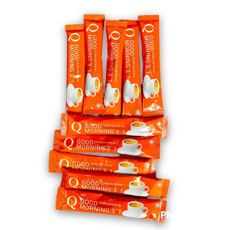 Combo 50 gói Cà phê sữa Q Good Morning Trần Quang vị truyền thống (Mỗi gói 20gram) (Date mới 12 thán