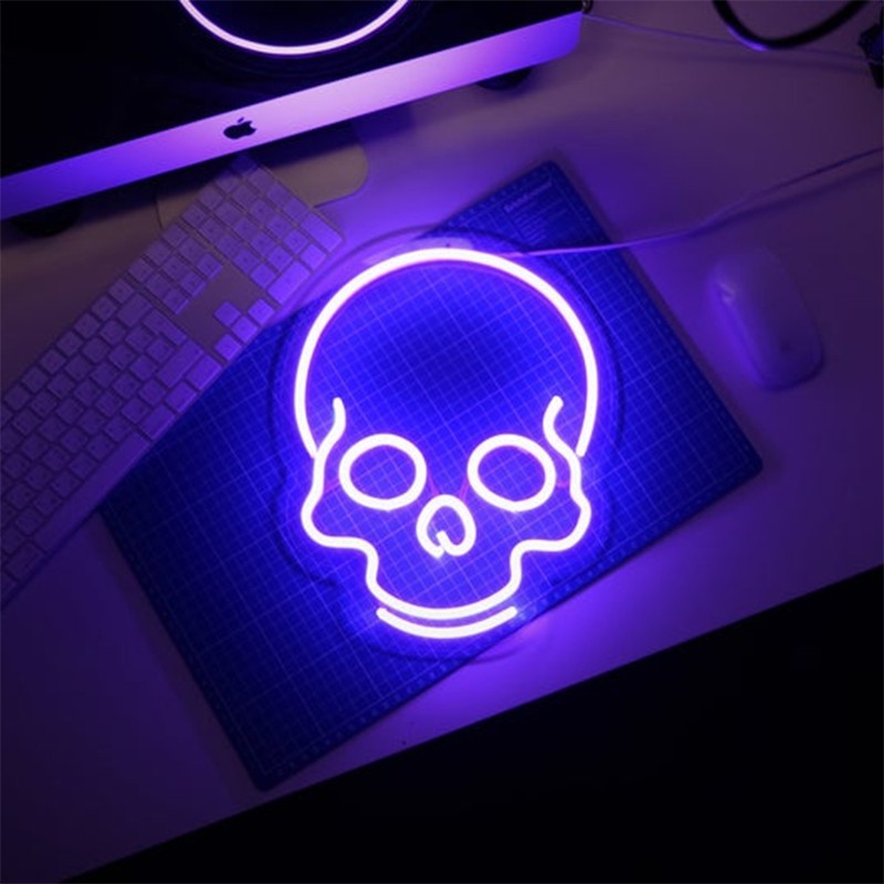 Đèn Trang Trí Led Neon Sign Hình Đầu Lâu