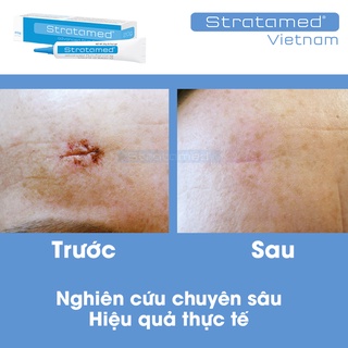 Combo Gel Silicone ngăn ngừa sẹo xấu Strataderm 20g và bảo vệ, làm lành vết thương hở Stratamed 20g
