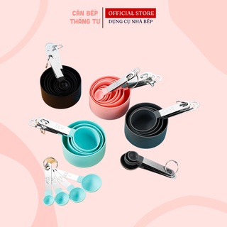 Bộ muỗng thìa đong định lượng đầy đủ 8 kích cỡ khi làm bánh màu sắc tươi sáng DCD02