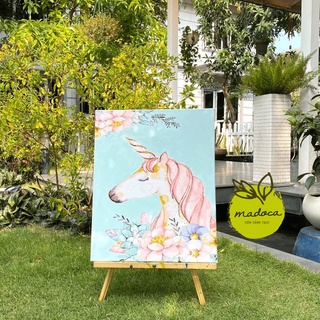 Tranh tô màu số hóa Madoca có khung 40x50cm màu Unicorn T326
