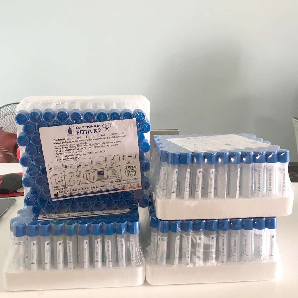 Ống Nghiệm Nhựa EDTA K2 Chống Đông Máu Nắp Xanh Dương (Lốc 100 Ống) |  Shopee Việt Nam