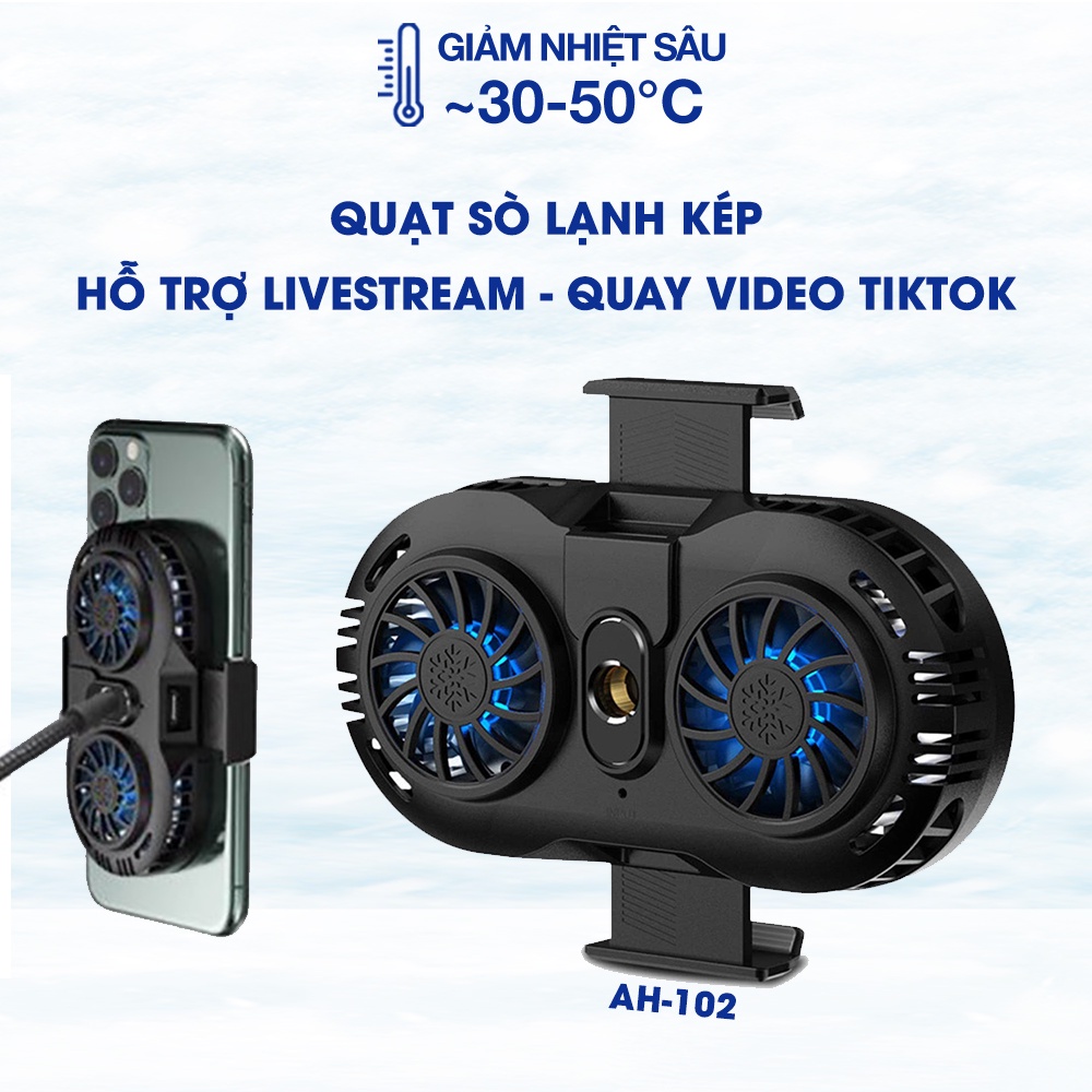 Tản nhiệt điện thoại Livestream hỗ trợ chân đế giá đỡ quay video Tiktok ...