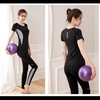 Bộ thể thao B10 tập gym, yoga, áo phủ bụng quần dài màu đen, xanh, đỏ đô... Hàng VNXK