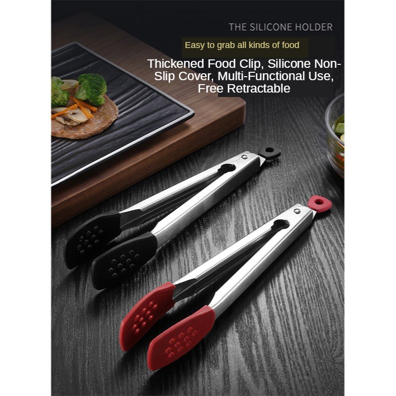 Kẹp BBQ bằng thép không gỉ & silicon chất lượng cao, Kẹp nướng lý tưởng cho nhà bếp của bạn – Kẹp thực phẩm 10 inch đa năng, Kẹp Salad và Kẹp nấu ăn – Quà tặng dụng cụ nhà bếp hoàn hảo