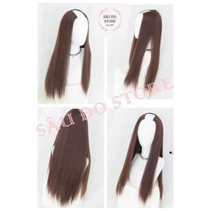 TÓC GIẢ CHỮ U CÓ LƯỚI ÔM NỬA ĐẦU THẲNG ĐỘ DÀI 55-60CM DÀNH CHO TÓC CỰC NGẮN