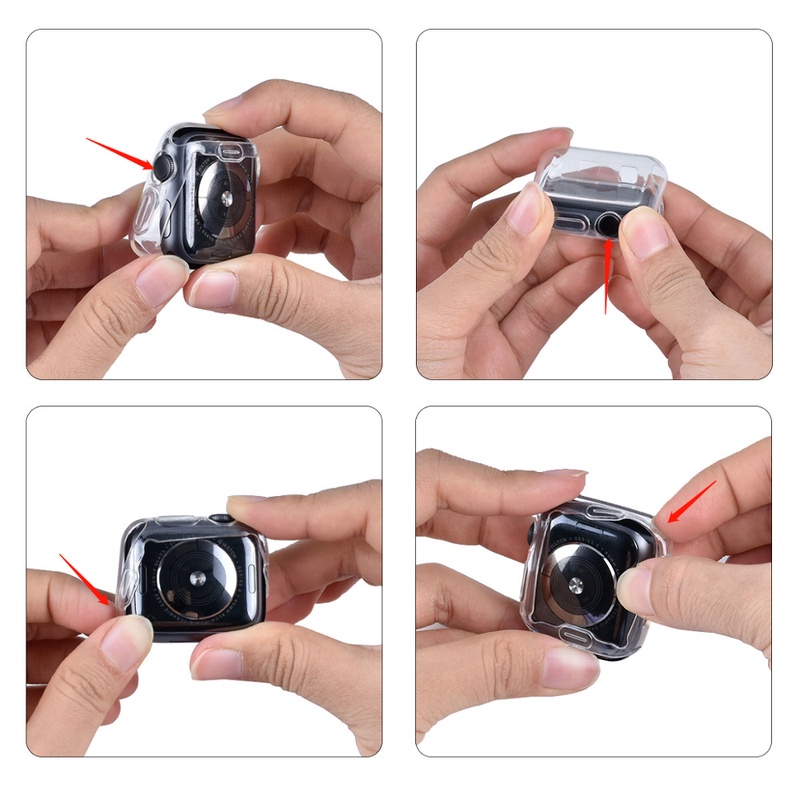 360 Cover cho Apple 46MM Horloge Case 10 9 8 7 6 Se 5 4 3 41Mm 45Mm 42Mm 38mm Mềm Trong Suốt Bảo Vệ Màn Hình Tpu Cho iwatch Ultra 7 6 5 4 3 44Mm 40Mm