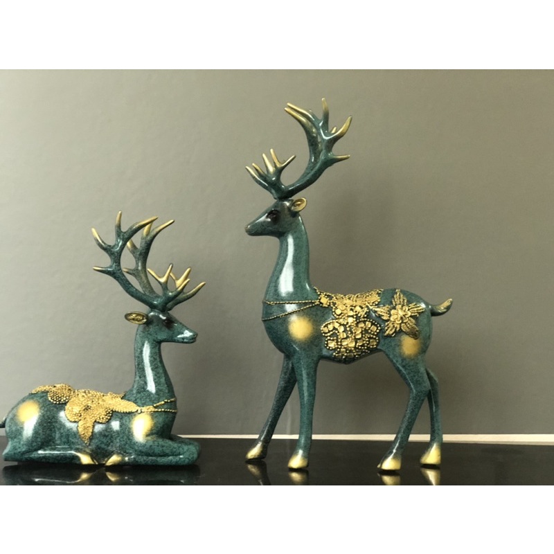 set hươu decor tài lộc decor trang trí phòng khách phòng ngủ đẹp sang trọng quà tặng ý nghĩa