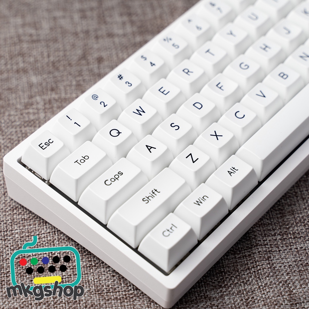 Keycap AKKO Black on White nhựa ABS in doubleshot, SAL profile, 195 nút ...