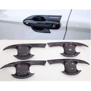 Ốp tay nắm, hõm cửa xe Toyota Camry đời 2019- HIỆN NAY - nhựa ABS Vân Carbon cao cấp