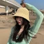THEGIRL8B Mũ Rơm Nữ Có Thể Gập Lại Màu Trơn Ngọt Ngào Thanh Lịch Tấm Che Nắng Mới Mũ Đi Biển