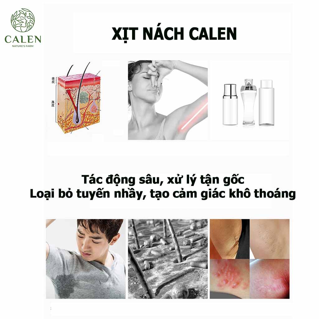 [Khử hôi nách,chống đen nách] Xịt hôi nách Calen Nature Farm đốt cháy tuyến nhầy hôi, trả lại nách khô thoáng thơm tho