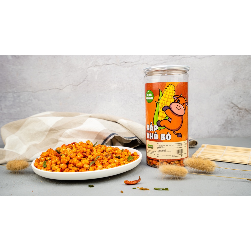 Bắp bò lá chanh Antafood lọ 300gr, ngô sấy khô bò lá chanh