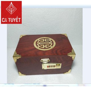 HỘP ĐỰNG TRANG SỨC, HỘP ĐỰNG CON DẤU GỖ HƯƠNG SIZE 19 KHÓA MÃ SỐ - ẢNH THẬT