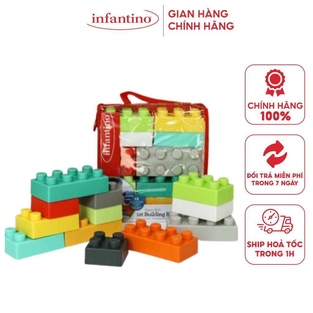 Đồ Chơi Xếp Hình Khối Siêu Mềm INFANTINO Super Soft 1st Building Blocks ...