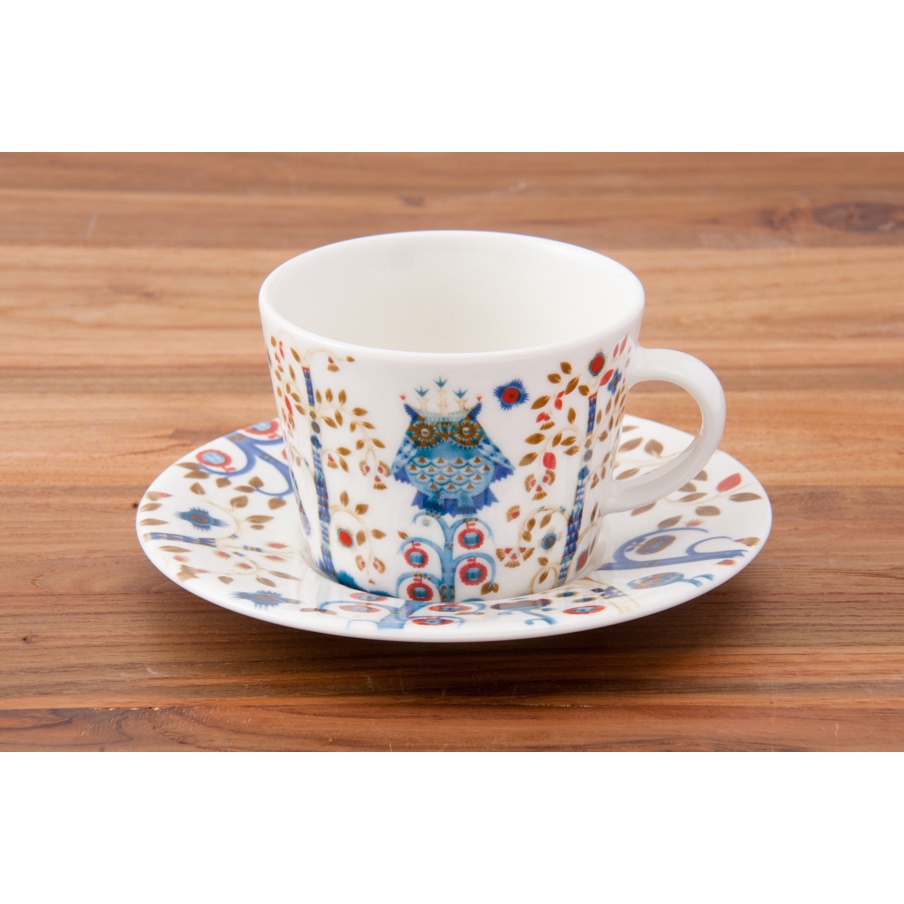 Ảnh Tách sứ uống trà Taika Iittala 200ml Phần Lan, họa tiết Bắc Âu trắng 4