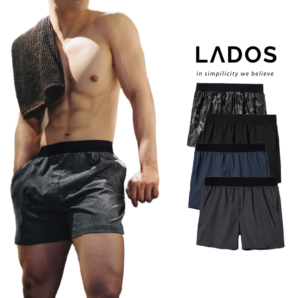 Quần đùi thun nam mặc nhà Lados - 4045 chất liệu co giãn thoáng mát, mặc nhà màu đen