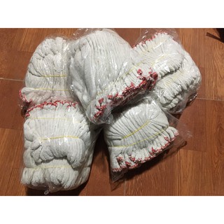 Bịch 10 đôi găng tay sợi bảo hộ lao động loại 40g màu trắng, găng tay sợi trắng
