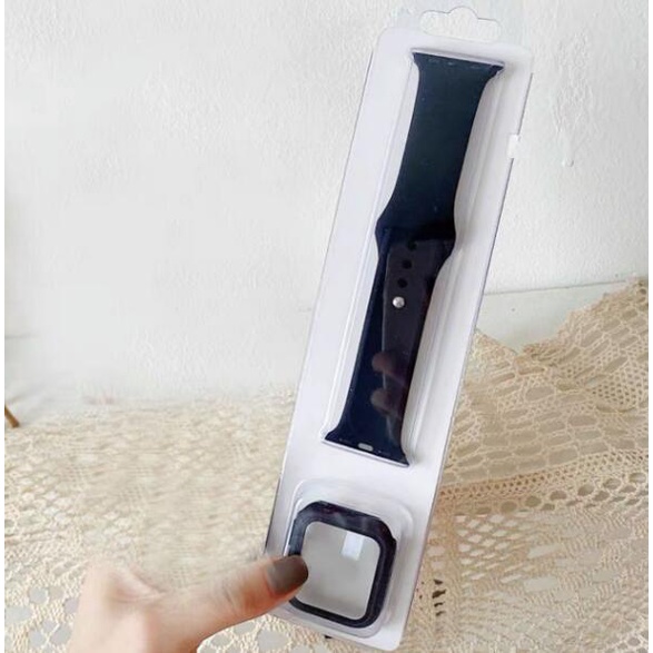 Ốp Kính + Dây Đeo Cho Đồng Hồ Series 7 45mm Band Case 41mm 44mm 42mm 40mm Dây Đeo Vòng Tay Thể Thao Silicon Dây Đeo Đồng Hồ Cho 45mm 38mm Bảo Vệ Màn Hình