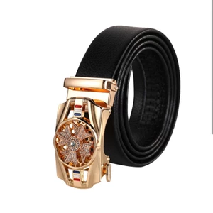 Thắt Lưng Nam Dây Nịt Nam Khóa Tự Động Chính Hiệu Luxury Korea, Dây Da Bền Bỉ Bóng Đẹp, Mặt Xoay Đính Đá Đẳng Cấp