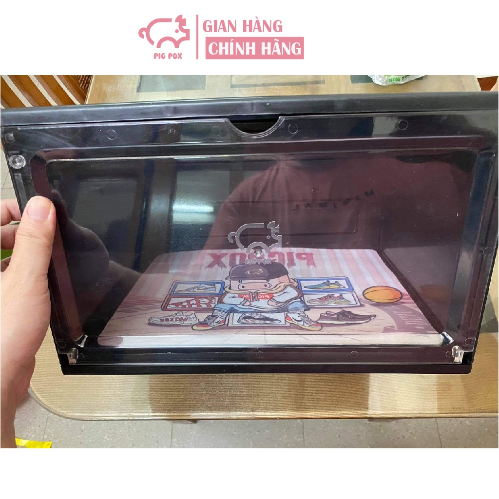 Ảnh Hộp Đựng Giày Nhựa Cứng Cửa Ngang Có Nam Châm PIG POX Sneaker Box V1 - Loại cao cấp bền bỉ 2
